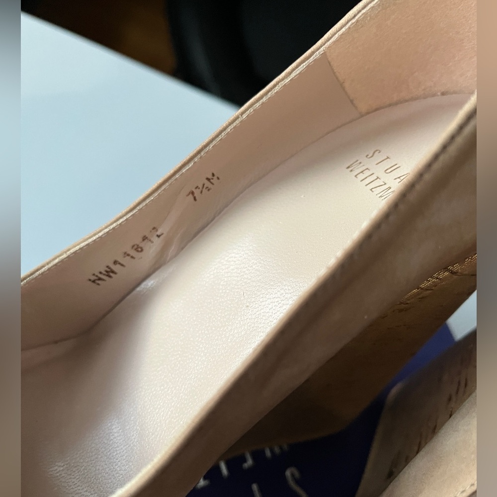 Stuart Weitzman Wedge Studswoon Nubuck And Gold C… - image 7